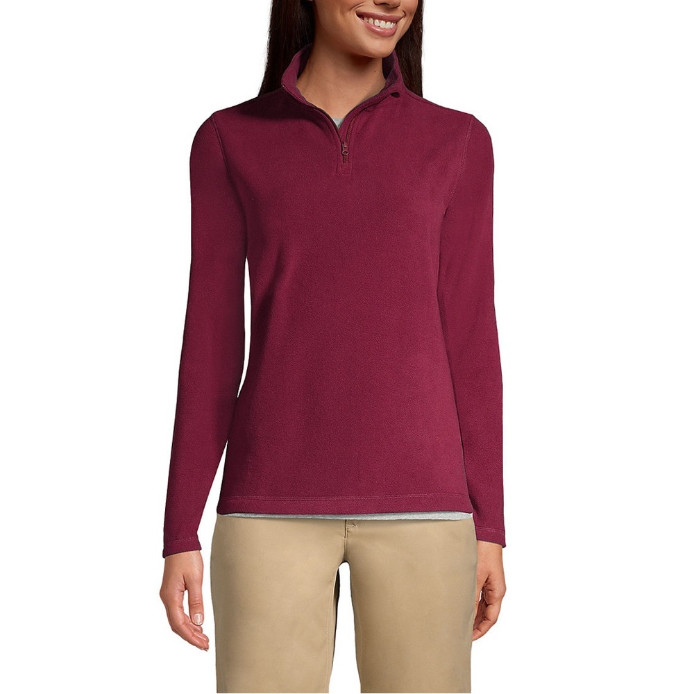 Sz M School Uniform Women's Lightweight Fleece Quarter Zip Pullover